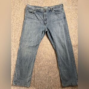 Wrangler Jeans Mens 42 X 30 Blue Denim High Rise Regular Fit Straight Leg Preppy